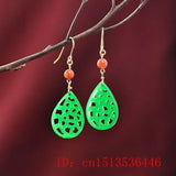 Natural Green Jade Happiness DIY Earrings Charm Jewellery