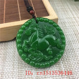 Green Jade Horse Pendant Necklace Charm Jewelry Accessory Sweater Chain