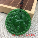 Green Jade Horse Pendant Necklace Charm Jewelry Accessory Sweater Chain