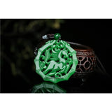 Natural Green Jade Horse Pendant Necklace Hand-Carved Amulet