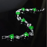 Green Jade Love Bracelet Hand-Carved Luck Amulet Gift