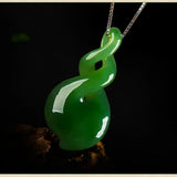 Green Jade Maori-Style Double Twist Pendant Necklace
