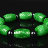 Hand Carved Green Jade Money Bracelet for Women