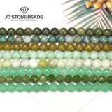 Green Jade Nephrite Matte Gemstone Faceted Round Beads 4-12mm DIY Jewelry Making