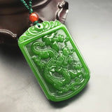 Green Jade Pendant Chinese Zodiac Dragon Charm Necklace