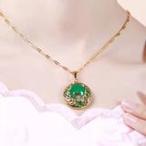 Green Jade Dragon Phoenix Pendant Necklace 925 Silver Chinese Charm Jewelry