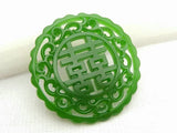 Green Jade Pendant Necklace Hollow Carved Charm Jewelry