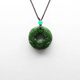 Green Jade Pixiu Buckle Pendant Necklace Chinese Jewellery