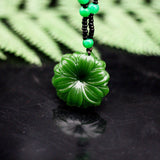 Green Jade Sunflower Pendant Necklace Chinese Carved Charm Jewelry
