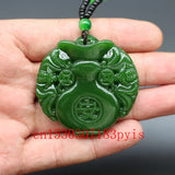 Green Jade Vase Pendant Necklace Hand-Carved Charm Jadeite Jewelry