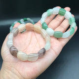 Green Jade Wide Bracelet Men Women Healing Gemstone Fine Jewelry