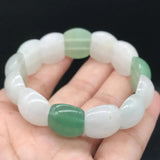Green Jade Wide Bracelet Men Women Healing Gemstone Fine Jewelry