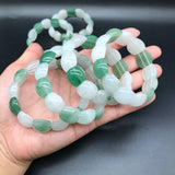 Green Jade Wide Bracelet Men Women Healing Gemstone Fine Jewelry