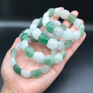 Green Jade Wide Bracelet Men Women Healing Gemstone Fine Jewelry