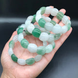 Green Jade Wide Bracelet Men Women Healing Gemstone Fine Jewelry
