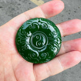 Jade Yin Yang Pendant Necklace Hand-Carved Luck Amulet