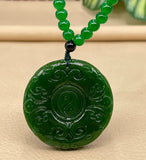 Jade Yin Yang Pendant Necklace Hand-Carved Luck Amulet