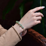 Green Jades Stone Beads Bracelet Pearl 14K Filled Wire Bangle DIY Jewelry