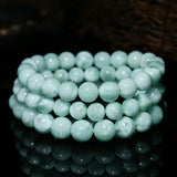 Green Larimar Round Beads Bracelet 7-11mm AAAAAA