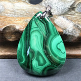 Green Malachite Chrysocolla Crystal Pendant 40x29x8mm Silver Jewelry