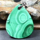 Green Malachite Chrysocolla Pendant 38x30x8mm Silver Jewelry