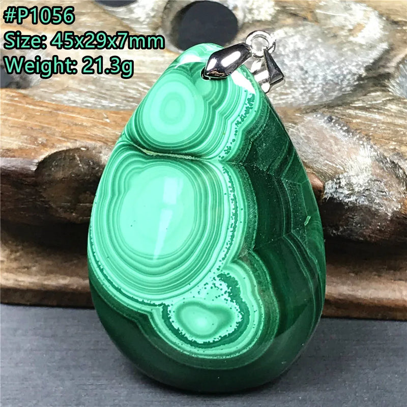Natural Malachite Chrysocolla Crystal Pendant Jewelry Healing Gift