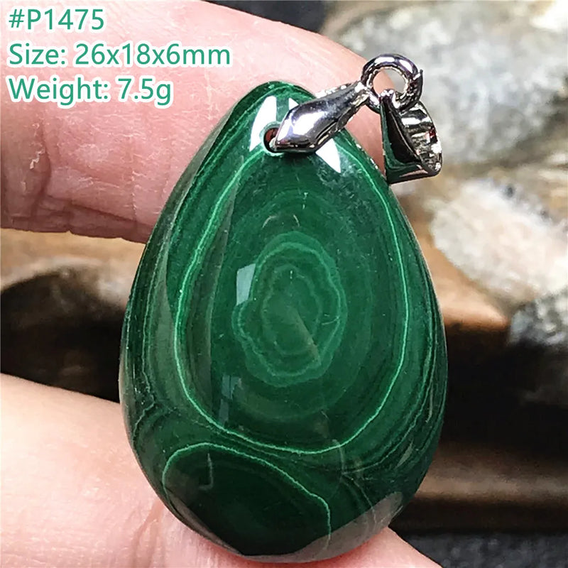 Green Malachite Chrysocolla Pendant Healing Gift Necklace