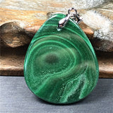 Natural Green Malachite Chrysocolla Pendant Healing Gift Silver Jewelry