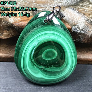 Natural Green Malachite Chrysocolla Pendant Healing Gift Silver Jewelry