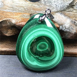 Natural Green Malachite Chrysocolla Pendant Healing Gift Silver Jewelry
