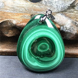 Natural Green Malachite Chrysocolla Pendant Healing Gift Silver Jewelry