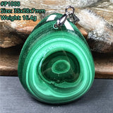 Natural Green Malachite Chrysocolla Pendant Healing Gift Silver Jewelry