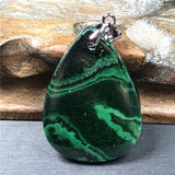 Malachite Chrysocolla Pendant Healing Luck Gift Crystal Stone Silver Jewelry