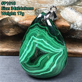 Malachite Chrysocolla Pendant Healing Luck Gift Crystal Stone Silver Jewelry