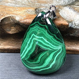 Malachite Chrysocolla Pendant Healing Luck Gift Crystal Stone Silver Jewelry
