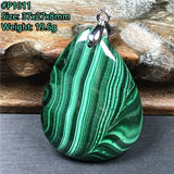 Natural Green Malachite Chrysocolla Pendant Healing Luck Gift