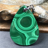 Green Malachite Chrysocolla Pendant Healing Luck 38x27x7mm Beads