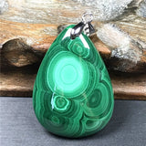 Green Malachite Chrysocolla Pendant Healing Luck 38x27x7mm Beads