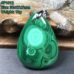 Green Malachite Chrysocolla Pendant Healing Luck 38x27x7mm Beads