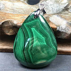 Green Malachite Chrysocolla Pendant Silver Crystal Gemstone AAAAA