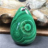 Green Malachite Chrysocolla Pendant Jewelry Luck Gift Silver Crystal