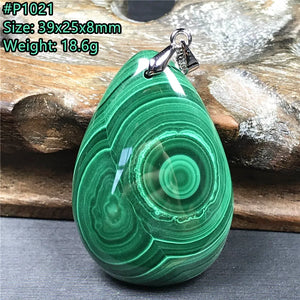 Green Malachite Chrysocolla Pendant Jewelry Luck Gift Silver Crystal