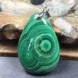Green Malachite Chrysocolla Pendant Jewelry Luck Gift Silver Crystal