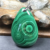 Green Malachite Chrysocolla Pendant Jewelry Luck Gift Silver Crystal