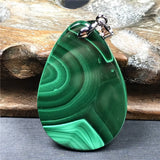 Green Malachite Chrysocolla Pendant Jewelry Luck Gift Silver Crystal