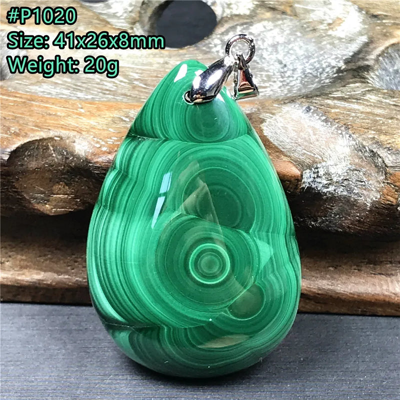 Natural Green Malachite Chrysocolla Pendant Jewelry 41x26x8mm