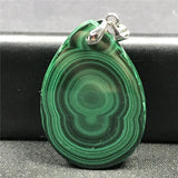 Malachite Chrysocolla Pendant 42x28mm Silver Water Drop Gemstone AAAAA