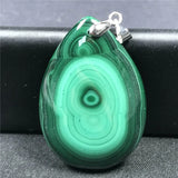Malachite Chrysocolla Pendant 42x28mm Silver Water Drop Gemstone AAAAA