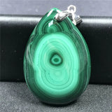 Malachite Chrysocolla Pendant 42x28mm Silver Water Drop Gemstone AAAAA