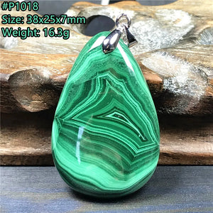 Malachite Chrysocolla Pendant 38x25x7mm Silver Crystal Gemstone